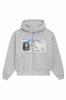 Moletom com Zíper Estampado Personalizado Atacado Europeu e Americano Pulôver de Manga Comprida com Capuz Jaqueta Retrô Street Trendy Y2K
