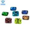 Zirconia Cúbica Rectangular Biselada al por Mayor Piedra Desnuda Cara de Anillo Flor Rectangular Biselada Zirconia de Colores
