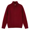 Ropa Masculina ACU Chaqueta Suéter de Cuello Alto Old Money 2026 Otoño/Invierno Retro Americano Vintage Chaqueta de Punto Cálida para Hombre