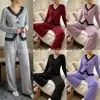Conjunto Elegante de Duas Peças Outono/Inverno 2026: Top em Renda Patchwork Europeia e Americana Escovada com Cintura Elástica e Calça Longa, Pode Ser Usado ao Ar Livre