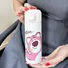 Garrafa Térmica Fofa de Desenho Animado Urso Morango Aderente Aço Inoxidável Copo Ervilha Copo de Água Alto Valor de Cor Grande Capacidade Estudante Água