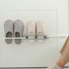 Estante para pantuflas de baño Douyin montado en la pared sin perforaciones, estante para pantuflas plegable para baño, zapatero tres en uno montado en la pared