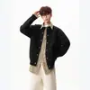 Suéter cárdigan retro de botones a presión color turquesa con cuello redondo para hombre y mujer, otoño invierno, peso pesado, de alta gama, versátil, tejido casual, prenda de abrigo