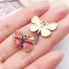 Pendente de Animal Borboleta Esmaltado Colorido Impresso em Liga de Metal Transfronteiriço Acessórios para Pulseira Colar Chaveiro DIY