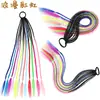 Extensiones de rastas de colores degradados al por mayor transfronterizas, trenzas de tres cabos, trenzas pequeñas, trenzas retorcidas, pelucas estilo banda elástica, coletas