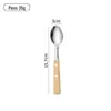 Conjunto de Talheres com Cabo de Madeira - Colher e Garfo em Aço Inoxidável 304 para Uso Doméstico e em Hotéis, Faca de Bife, Garfo e Colher Estilo Ocidental com Cabo
