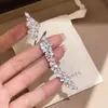 Anillo de Rama y Hoja Floral Geométrico de Zirconia Ultrabrillante, Exquisito Anillo de Diseño de Nicho de Lujo Ligero, Anillo Versátil y Elegante para el Dedo Índice