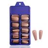 Uñas Ballet Color Sólido Dulce Largo 100 Piezas Blíster Caja Azul Pequeña Caja Transparente Uñas Manicura Acabadas Ataúd Trapezoidal