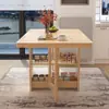 Nueva Mesa de Comedor Plegable de Madera de Pino para Apartamento Pequeño, Simple, Moderna, Rectangular, Mueble Multifuncional, Mesa para Comer