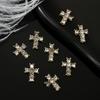 Celebridad de internet nuevo estilo oscuro joyería para uñas retro tridimensional cruz diamante aleación metal accesorios para uñas
