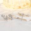 Pendientes de lazo de estilo coreano, moda creativa, elegantes, con diamantes, largos, de oro rosa, con mariposas danzantes creativas.
