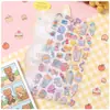 Shanle Conejo 3D Shiba Inu Unicornio de Cuento de Hadas Rosa Pegatinas de Dulces Tridimensionales Pegatinas de Recompensa para Manualidades Infantiles Decoración