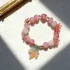 Pulsera Nueva de Cristal y Vidrio con Colgante de Flor y Hoja de Arce, Pulsera de Amistad para Mujer, Joyería Festiva, Venta al por Mayor para Atracciones Turísticas