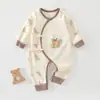 Mameluco de mariposa para bebé para primavera y otoño, mameluco de algodón puro para todas las estaciones, ropa de bebé súper linda, mameluco de recién nacido con cordones de dibujos animados
