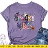 Camiseta de moda transfronteiriça europeia e americana, vibes assustadoras, personalidade, nova, gola redonda, manga curta, feminina, plus size, atacado