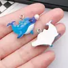 Resina Caricatura Animales Marinos Medusa Pulpo Estrella de Mar Cangrejo Colgante de Collar Llavero Accesorios para Joyería DIY