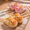 Pantuflas de Algodón de Invierno Lululu Capibara para Niños y Niñas Calientes con Forro de Piel Sintética Zapatos Cerrados de Algodón para el Hogar Lindos para Padres e Hijos