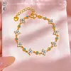 Pulsera de Mariposa Dorada Perla Hielo Triturado, Pulsera de Calabaza Corazón Perla de la Suerte, Trébol de Cuatro Hojas Oro Arena, Venta Directa del Fabricante