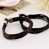 Atacado de Pequenos Acessórios Simples e Artísticos, Pulseiras Simples de Couro Trançado Feitas à Mão, Pulseiras Versáteis Multicamadas de Estilo Vintage Unissex