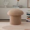 Taburete de Hongo de Lana de Cordero Estilo Crema Lindo Taburete Redondo para Niños Taburete Doméstico de Ante para Cambiarse los Zapatos Taburete de Pie para Adultos
