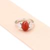 Anillo de piedra geométrica de ágata roja de nicho bañado en oro todo fósforo tamaño ajustable anillo para el dedo índice anillo anillo regalo para mujer