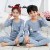 Roupas de Outono para Crianças e Calças Compridas, Conjuntos de Algodão Puro para Meninos, Íntimos Térmicos para Meninas, Suéteres de Algodão para Crianças Médias e Grandes, Pijamas para Crianças