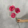 Flor Artificial nova rosa diamante de três cabeças flor de seda decoração de sala de estar adereços de decoração para fotos fileira de flores de casamento estilo ins