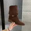Botas de gamuza mate para mujer, punta fina, sin cordones, de uso bidireccional, nuevas botas de vaquero occidentales otoño/invierno 2026, botas altas de equitación