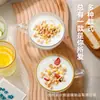 Taza de vidrio resistente al calor con tapa, taza de desayuno, taza de avena, taza de té con flores para oficina, taza de café, taza de leche, taza de jugo para el hogar