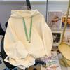 Chaqueta Sudadera con Capucha de Algodón de Peso Pesado para Mujer 2023 Otoño Nuevo Falso Dos Piezas Estéreo Corazón Top Holgado