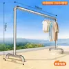 Tubo de Acero Perchero de Pie Dormitorio Hogar Interior Balcón Exterior Móvil Colgante Ropa Tubería de Agua Estante para Secar