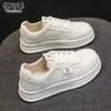 Zapatos Blancos de Piel Genuina con Suela Gruesa Estilo Delgado para Mujer Zapatos de Tabla Deportivos Casuales Estilo Nuevo Otoño 2026 Suela Suave Cómodos de Usar Zapatos Individuales
