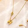 Collar Minimalista con Letra H para Mujer, Accesorio de Moda Versátil de Moda Estilo Ins, Joyería de Cadena para Clavícula de Acero de Titanio