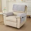 Conjunto de Almofadas de Braço de Sofá Antiderrapantes de Pelúcia Transfronteiriço com Três Peças e Bolsos de Armazenamento para Bagunça no Sofá, Toalha de Braço e Almofada de Encosto