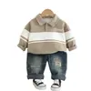 Conjunto Elegante de Polo para Niños Primavera y Otoño, Nuevo Conjunto Casual de Sudadera de Dos Piezas de Moda para Niños Pequeños y Niños Pequeños