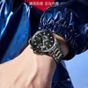 Dizhi Moda Guerrero Negro Banda de Acero Reloj para Hombre Moda Multifuncional Luminoso Impermeable Estilo de Negocios Reloj de Cuarzo Venta al por Mayor
