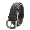 Cinto de Couro Masculino Bv Cinto Trançado de Couro Genuíno Fivela de Pino Casual Cinto de Estilo de Luxo Leve de Alta Qualidade Modelo Masculino Exclusivamente para Vendas Transfronteiriças do Fabricante
