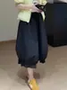 Falda Blanca Irregular con Capullo de Flor Hinchado para Mujer 2025 Nuevo Verano Delgado Elegante Vestido Largo Línea A con Cintura de Élite