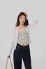 Cardigã de Lyocell Verão Estilo Fino Xale de Proteção Solar Feminino Roupa de Malha Respirável para o Verão Jaqueta Pequena Feminina