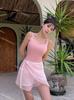 Traje de Baño Ballet de 3 Colores] Falda Antideslizante de Una Pieza Estilo Ins Doble Capa Estilo Deseo Puro Chica Hot Falda Corta