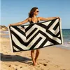 Toallas de Playa Transfronterizas Europeas y Americanas, Microfibra de Secado Rápido Absorbente de Agua Estampada de Natación Piña Cuadrícula Toalla de Playa, Poliéster Nylon