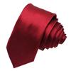 Corbata de Color Puro Brillante de Seda Imitación Hecha a Mano por el Fabricante para Hombre y Mujer, Corbata Formal de Negocios Roja Negra, Anudada a Mano 5/8cm