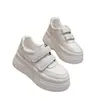 Zapatos de Plataforma Ligeros de Suela Gruesa 2026 Otoño Nuevo Estilo Para Personas Bajas Que Buscan Verse Más Altas Velcro Cuero Genuino Tejidos Zapatos Casuales