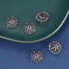Plata de ley S925 adornos de plata tipo toro accesorios DIY pulsera hecha a mano material de adornos de plata con cuentas tapa de flor espaciador de 14 mm