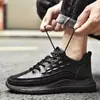 Zapatos de Cuero para Hombre Moda Otoño e Invierno 2022 Zapatos Deportivos para Exteriores de Suela Gruesa Cálidos Modernos de Negocios Dropshipping Cómodos
