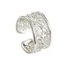 Anillo de Encaje Dulce y Fresco para Mujer, Diseño Geométrico Hueco, Exquisito, Lujoso, Elegante, Anillo Abierto Ajustable, Versátil, Moderno, Anillo Único para el Dedo Índice