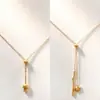 Oferta Especial do Fabricante: Nova Moda Versátil Colar de Aço Titânio Dupla Face para Mulheres, Mesmo Estilo Corrente de Clavícula Dourada Coração
