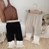 INS Primavera y Otoño Pantalón de Encaje para Bebé con Pie a Juego de Color Pantalones de Canalé Leggings de Princesa para Salir de Bebé Niña