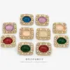 Botones rectangulares de metal color perla rosa estilo ojo de gato para suéteres, chaquetas de tweed, abrigos y accesorios de piel