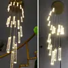 Iluminación Colgante Aerodinámica Ultralarga para Techos Altos, Dúplex, Zona de Escaleras de Caracol, Apartamento Grande, Accesorio de Iluminación Principal de Lujo Sencillo No